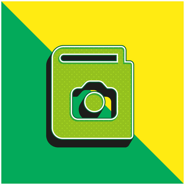 Album Green and yellow modern 3d vector icon logo - Vector, Image