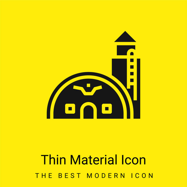 Base minimale icône de matériau jaune vif - Vecteur, image