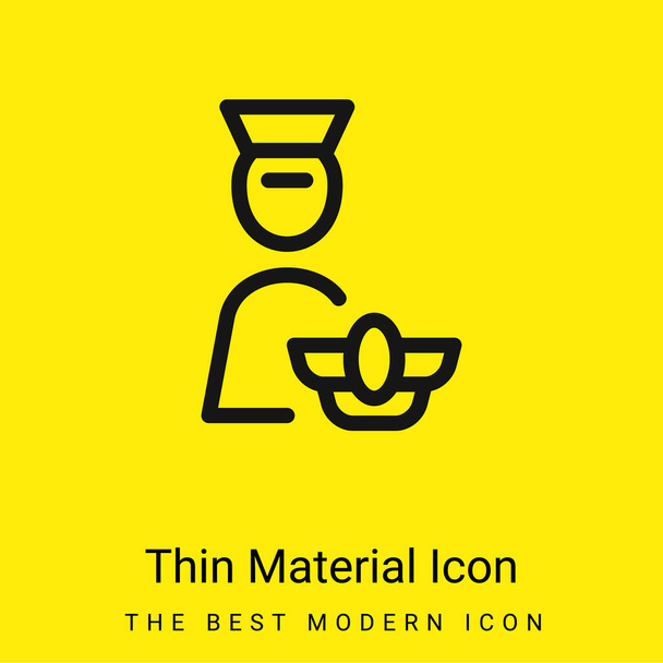 Airline Pilot minimaliste jaune vif icône matérielle - Vecteur, image