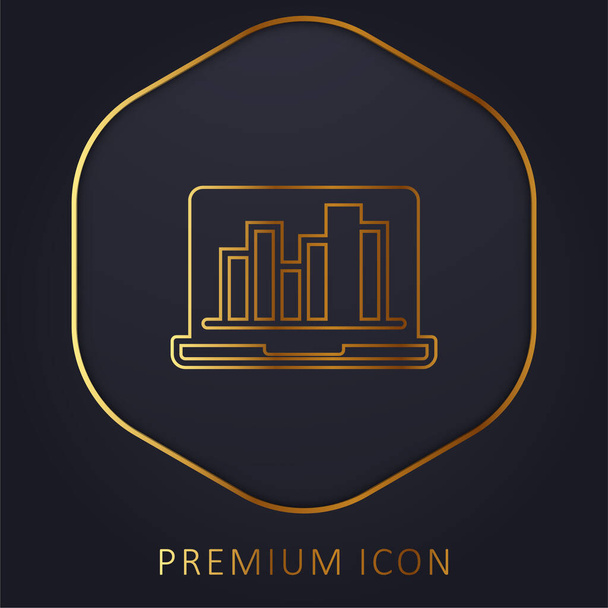 Analítica línea dorada logotipo premium o icono - Vector, imagen