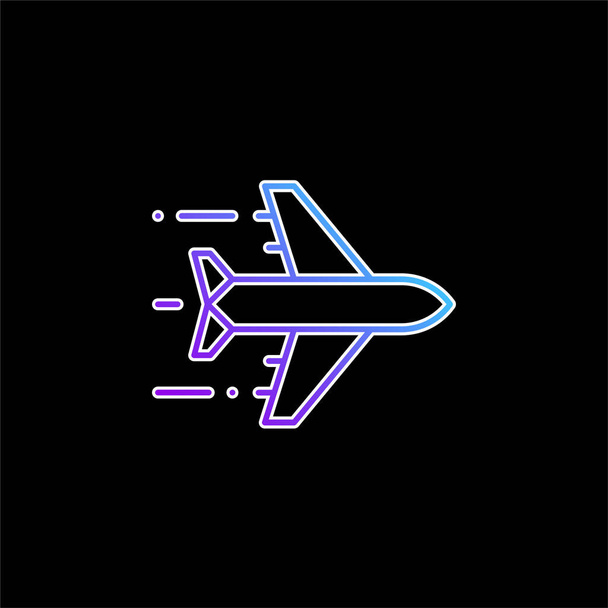 Lentokoneen sinisen gradientin vektorikuvake - Vektori, kuva