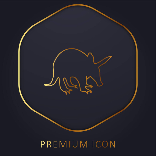 Ant Eater Shape golden line premium logo or icon - Vector, Image