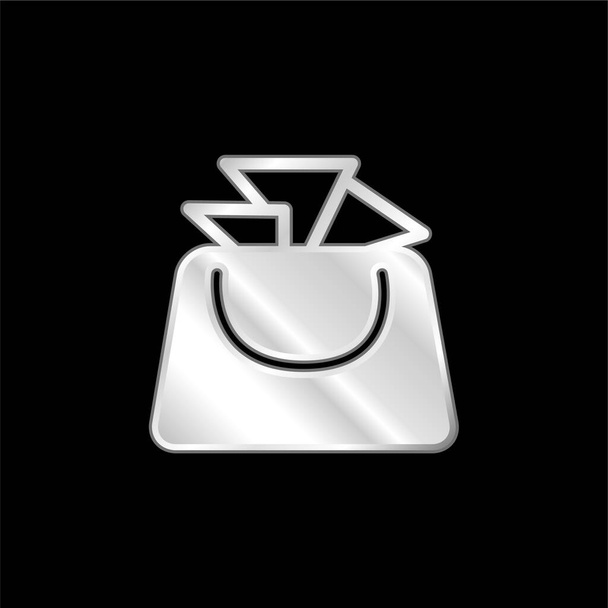 Мешок для женщин с серебристой металлической иконой - Вектор,изображение