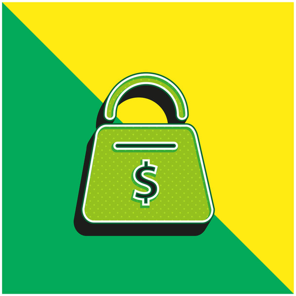 Sac Logo vectoriel 3d moderne vert et jaune - Vecteur, image