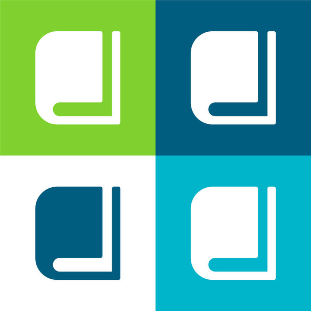 Libro Plano de cuatro colores mínimo icono conjunto - Vector, imagen