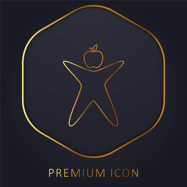 Логотип Applekids Золота лінія логотип або значок преміум-класу
 - Вектор, зображення