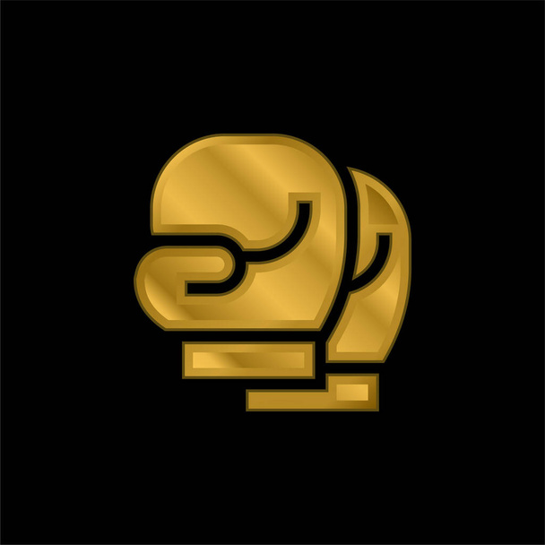 Boks Eldivenleri altın kaplama metalik simge veya logo vektörü - Vektör, Görsel