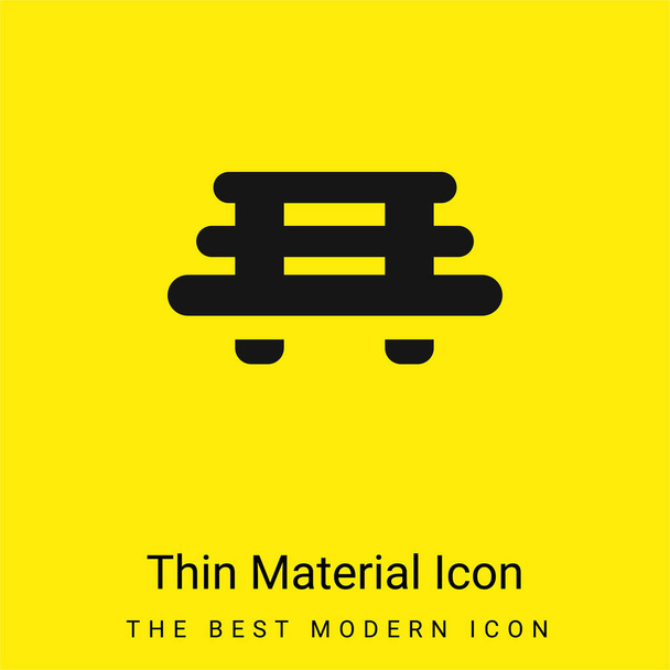 Lavička minimální jasně žlutý materiál ikona - Vektor, obrázek
