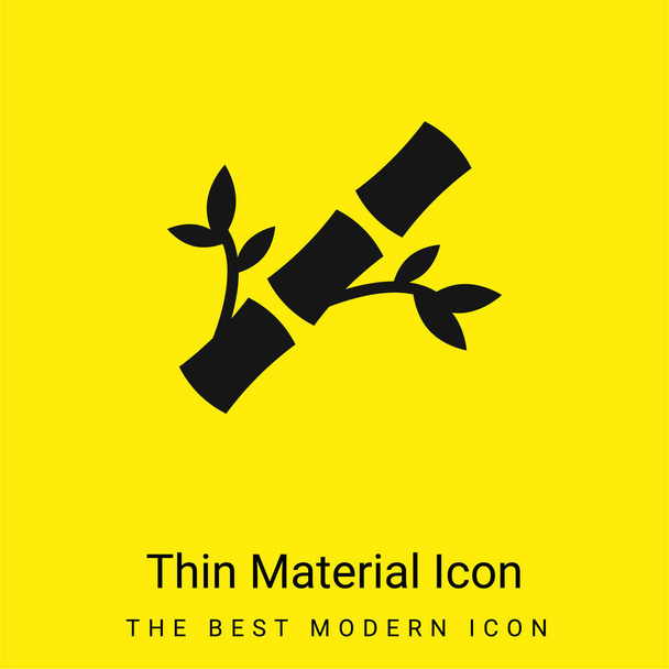 Bamboo minimal bright yellow material icon - Vector, Image