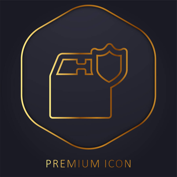 Doboz arany vonal prémium logó vagy ikon - Vektor, kép