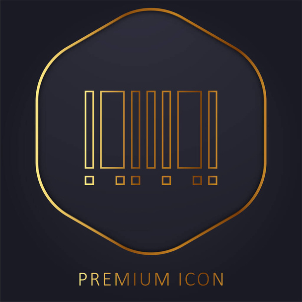 Barcode gouden lijn premium logo of pictogram - Vector, afbeelding