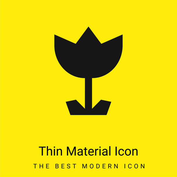 Angular Flower minimális fényes sárga anyag ikon - Vektor, kép
