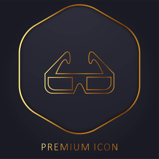 3D Glasses golden line premium logo or icon - Vector, Image
