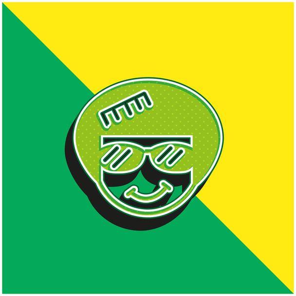 Afro Logo vectoriel 3D moderne vert et jaune - Vecteur, image