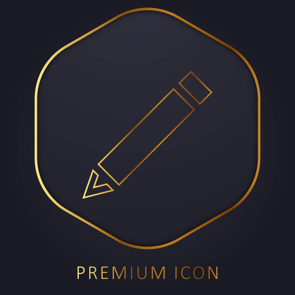 Black Diagonal Pencil golden line premium logo or icon - Vector, Image