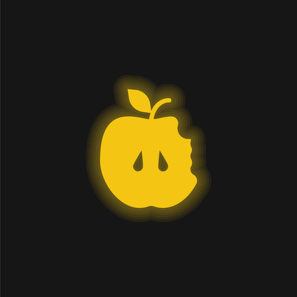 Icône au néon jaune pomme - Vecteur, image