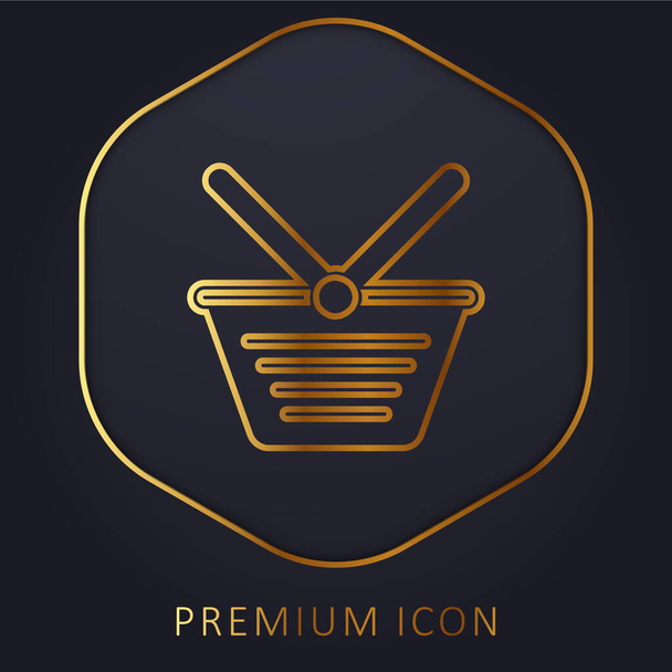 Koszyk złotej linii logo premium lub ikona - Wektor, obraz