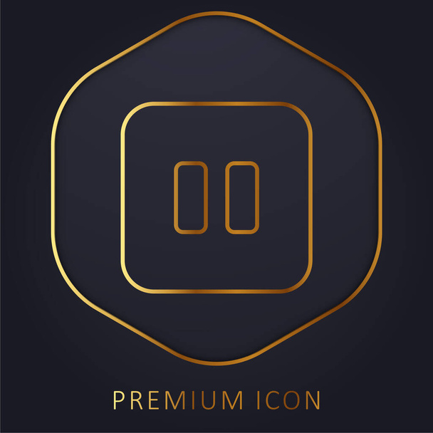 Велика кнопка паузи золота лінія логотип або значок преміум-класу
 - Вектор, зображення