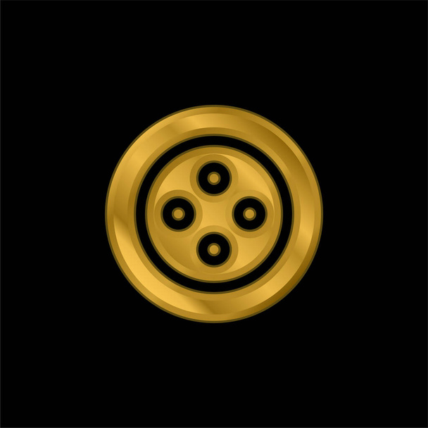 Altın kaplama metalik simge veya logo vektörü - Vektör, Görsel
