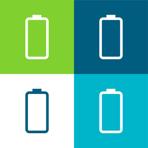 Battery Status Flat four color minimal icon set - Vector, Image