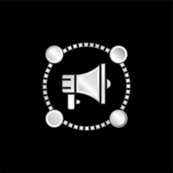 Afiliado Marketing plateado icono metálico - Vector, imagen