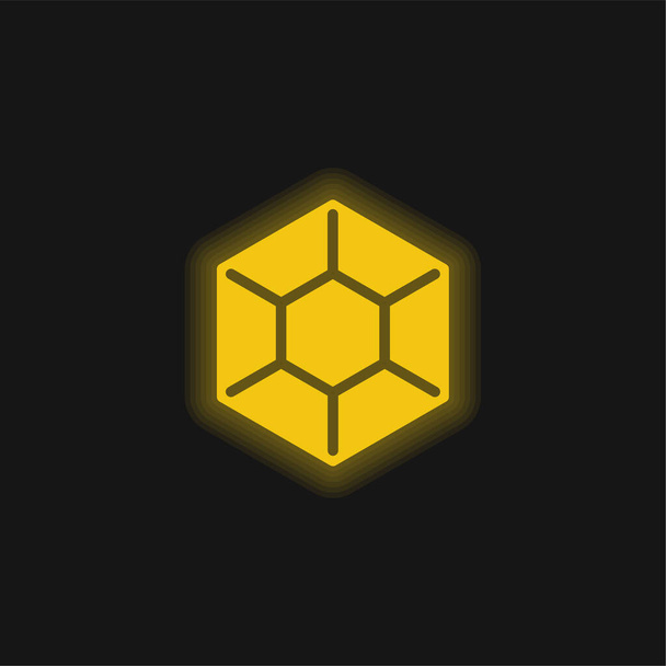 Big Diamond žlutá zářící neonová ikona - Vektor, obrázek