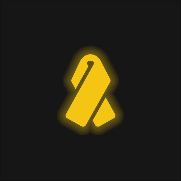Awarennes Pitsi keltainen hehkuva neon kuvake - Vektori, kuva