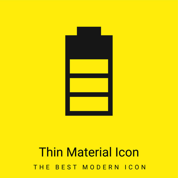 Interfejs poziomu baterii Symbol minimalnej jasnożółtej ikony materiału - Wektor, obraz