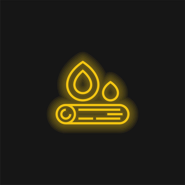 Bonfire yellow glowing neon icon - Vector, Image