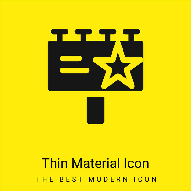 Billboard mínimo icono de material amarillo brillante - Vector, imagen