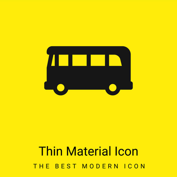 Airport Bus minimal bright yellow material icon - Vector, Image