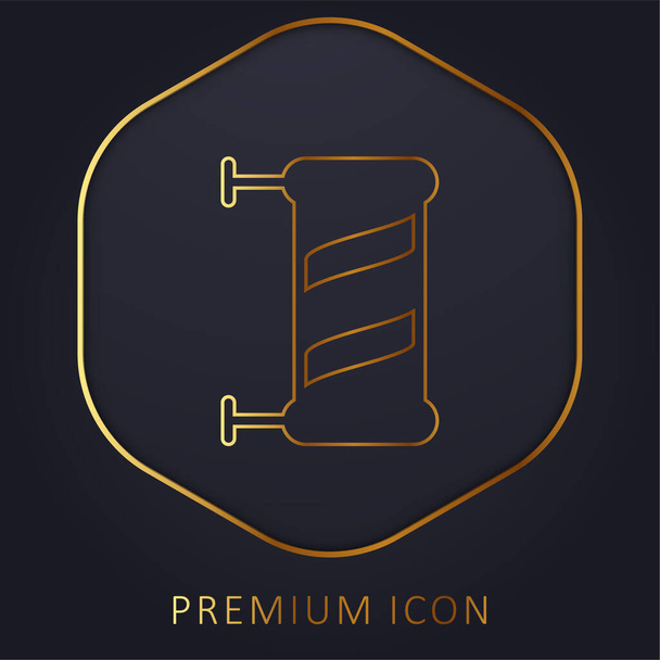 Barber línea de oro logotipo premium o icono - Vector, Imagen