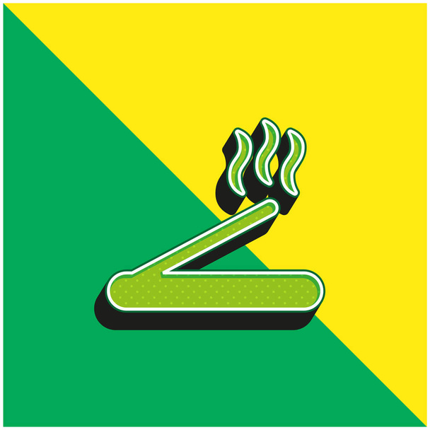 Aromaterapia Verde e amarelo moderno logotipo vetor 3d ícone - Vetor, Imagem