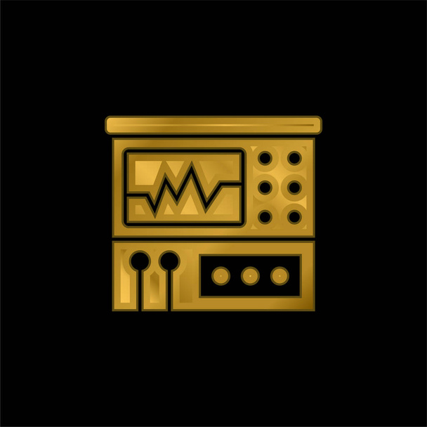 Analyzer gold plated metalic icon or logo vector - Vector, Image