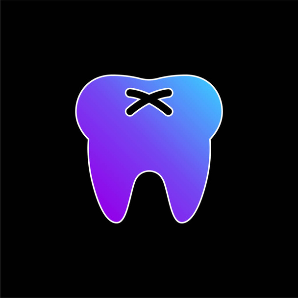 Big Tooth ícone vetor gradiente azul - Vetor, Imagem