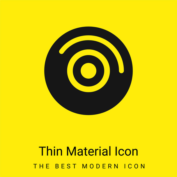Audio Disc With White Details minimal bright yellow material icon - Vector, Image