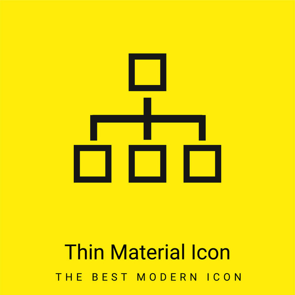 Blokové schéma čtyř čtverců Obrysy minimální jasně žlutý materiál ikona - Vektor, obrázek