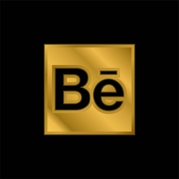 Behance aranyozott fémbevonatú ikon vagy logó vektor - Vektor, kép
