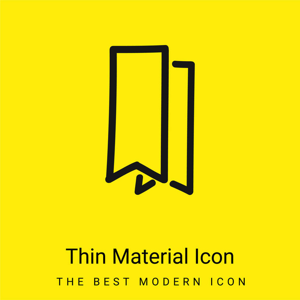 Bladwijzers Handgetekend Schets minimaal helder geel materiaal icoon - Vector, afbeelding