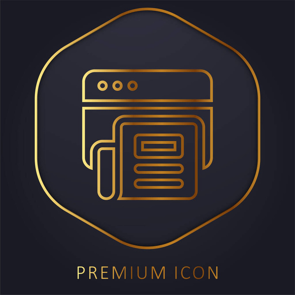 Стаття логотип або значок преміум-класу золотої лінії
 - Вектор, зображення