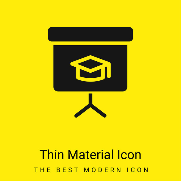 Blackboard mínima amarelo brilhante ícone material - Vetor, Imagem