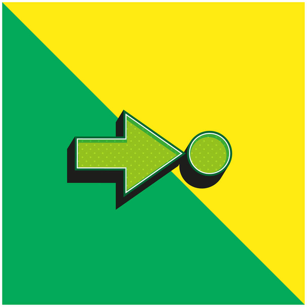 Βέλος που δείχνει έναν κύκλο Πράσινο και κίτρινο σύγχρονο 3d διάνυσμα εικονίδιο λογότυπο - Διάνυσμα, εικόνα