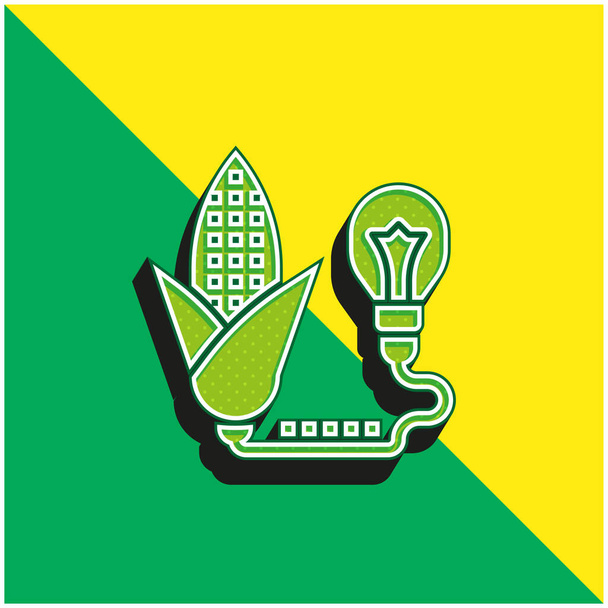 Biomasse Grünes und gelbes modernes 3D-Vektorsymbol-Logo - Vektor, Bild