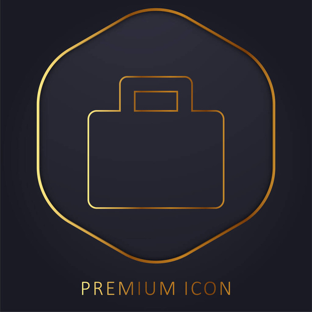 Evrak çantası altın çizgi prim logosu veya simgesi - Vektör, Görsel
