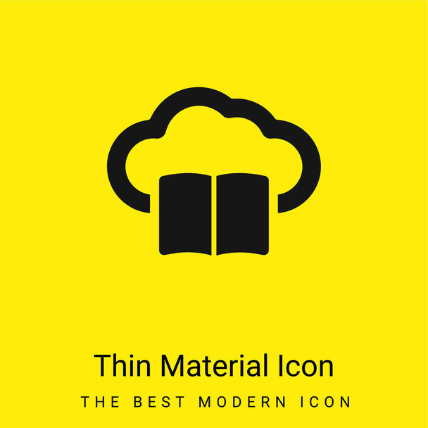 Boek Op Internet Cloud minimaal helder geel materiaal icoon - Vector, afbeelding