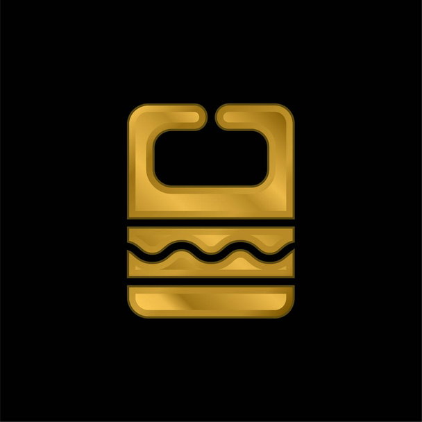 Bib gold plated metalic icon or logo vector - Vector, Image
