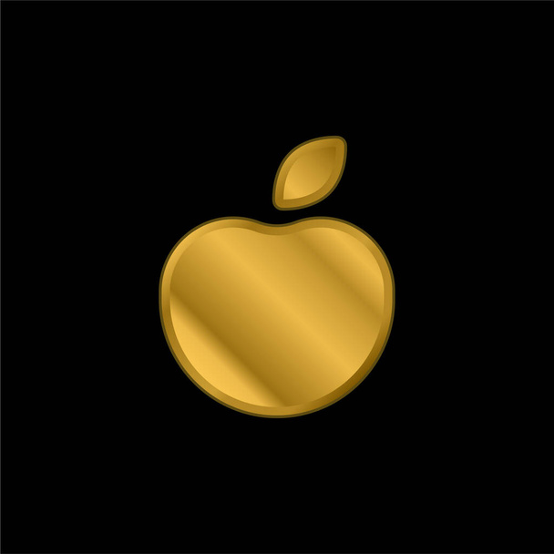 Apple gold plated metalic icon or logo vector - Vector, Image