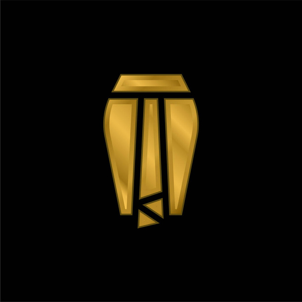 Batik Saia banhado a ouro ícone metálico ou vetor logotipo - Vetor, Imagem