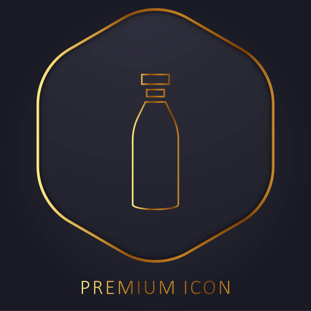 Логотип или иконка золотой линии бутылки - Вектор,изображение
