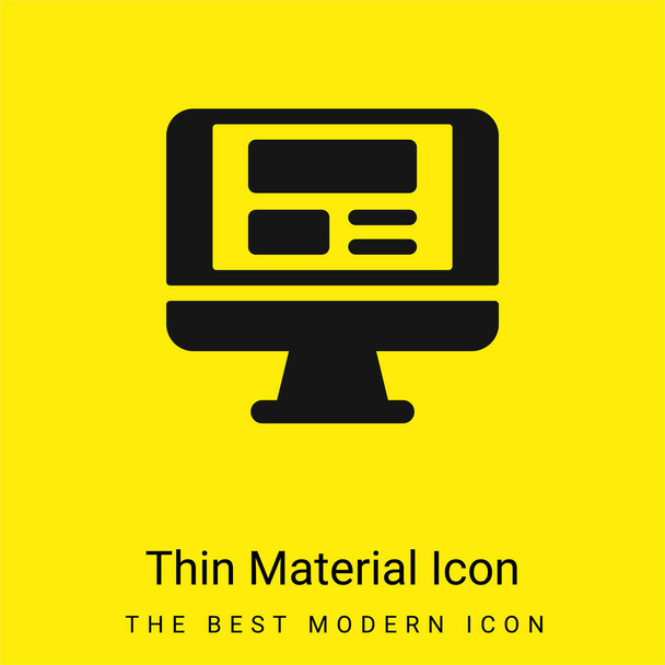 Blogging minimal bright yellow material icon - Vector, Image